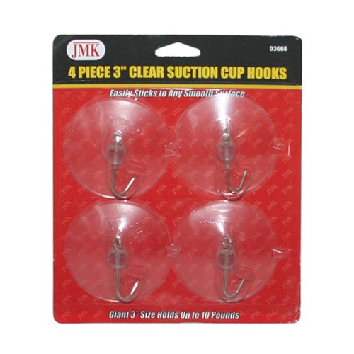 IIT 03668 3-Inch Suction Cup Hooks, 4-Piece