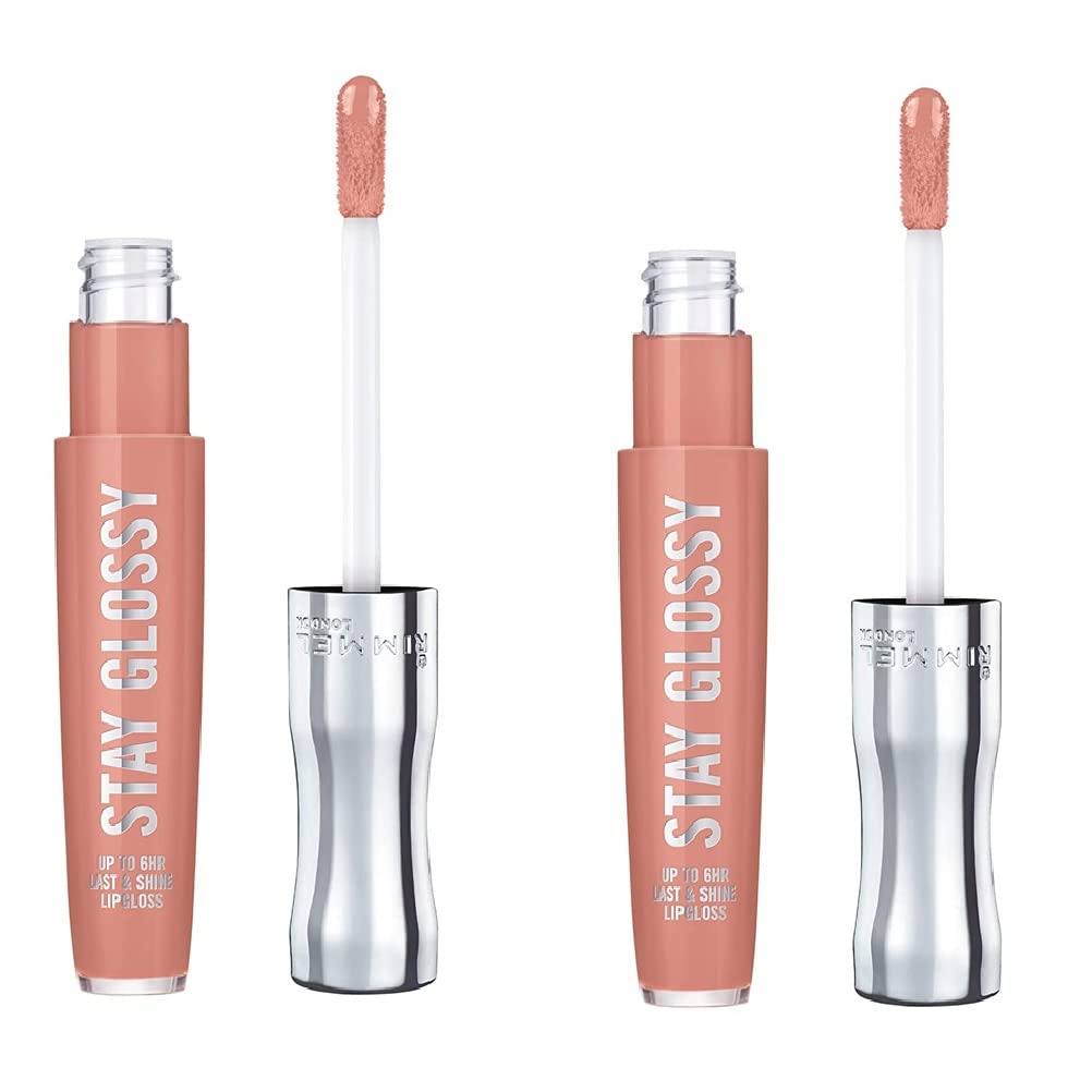Pack of 2 Rimmel Stay Glossy 6HR Lip Gloss, Sunday Brunch # 020