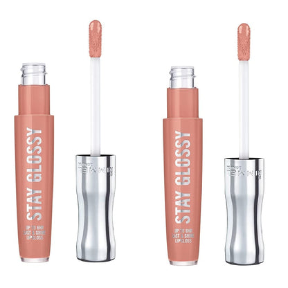 Pack of 2 Rimmel Stay Glossy 6HR Lip Gloss, Sunday Brunch # 020