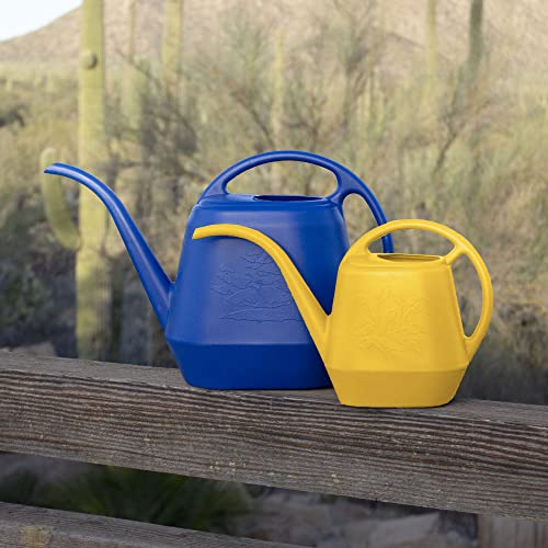 Bloem Aqua Rite Watering Can: 56 Oz - Earthy Yellow - Large Capacity, Extra Long Spout, Durable Plastic, One Piece Construction, for Indoor & Outdoor Use, Gardening