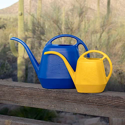 Bloem Aqua Rite Watering Can: 56 Oz - Earthy Yellow - Large Capacity, Extra Long Spout, Durable Plastic, One Piece Construction, for Indoor & Outdoor Use, Gardening