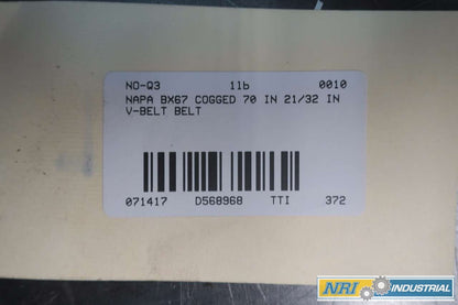 Napa BX67 COGGED V-Belt 70 X 21/32 in D568968