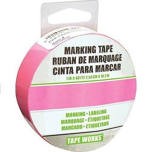 Fluorescent Pink Marking Labeling 1'' x 60 FT Tape Roll tape works sandylion hot