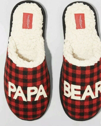 Men's Papa Bear Slipper Medium Buffalo Plaid Size 9/10 (m)