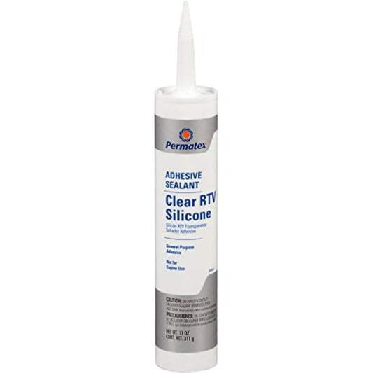 Permatex 80855-12PK Clear RTV Silicone Adhesive Sealant, 11 oz. (Pack of 12)