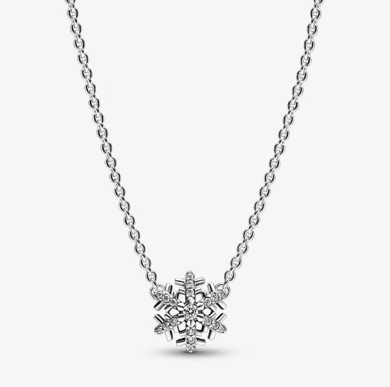 AUTHENTIC PANDORA Sparkling Snowflake Pendant Necklace (392371C01-45)