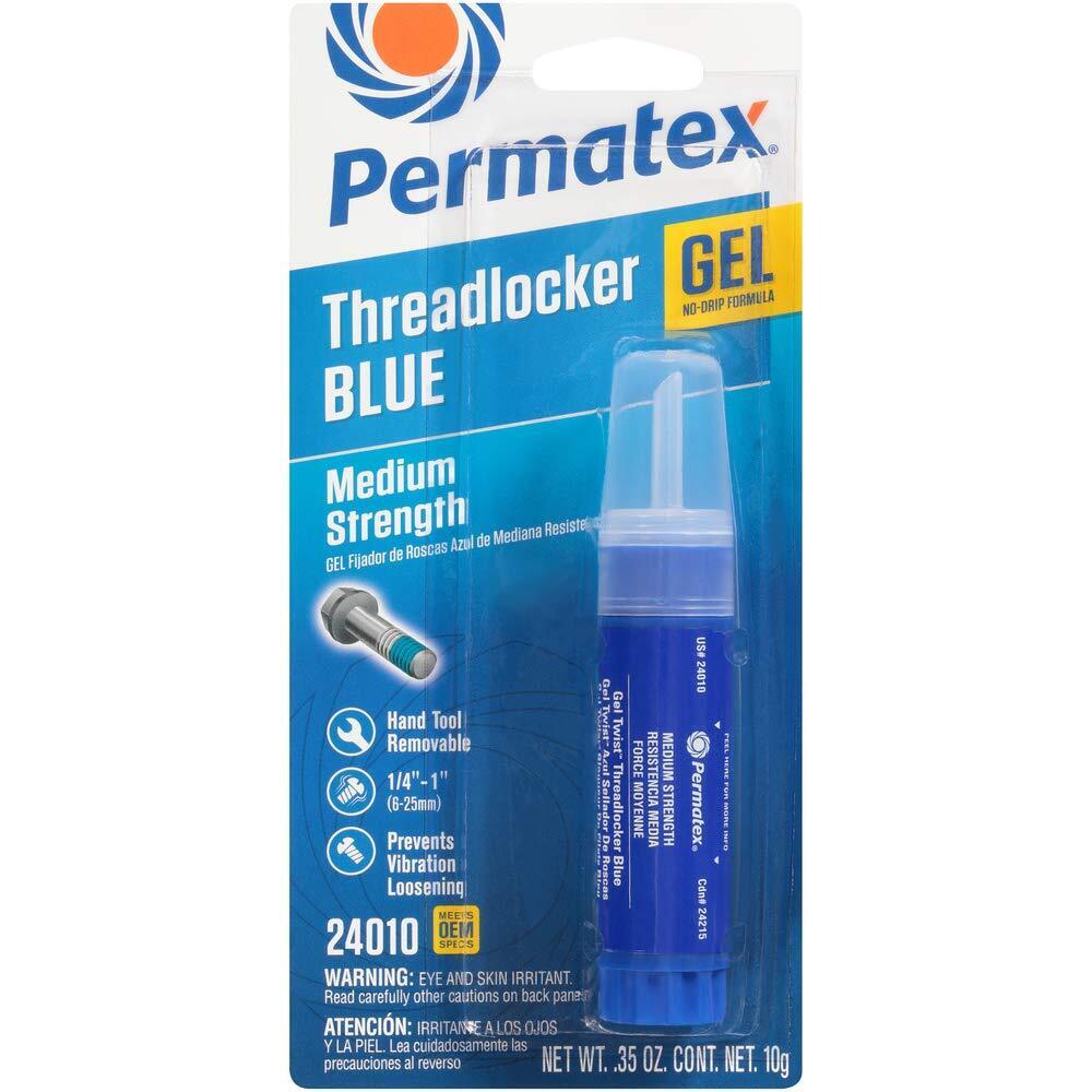 Permatex 24010-6PK Medium Strength Threadlocker Blue Gel, 10 g Gel Twist Applic