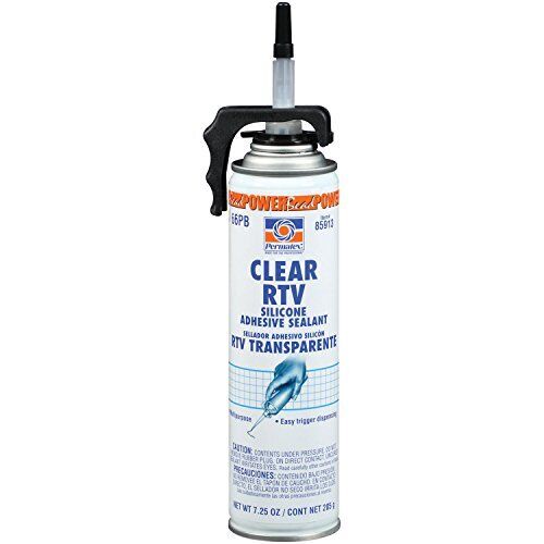 Permatex 85913 Clear RTV Silicone Adhesive Sealant, 7.25 oz. PowerBead Can,Pack