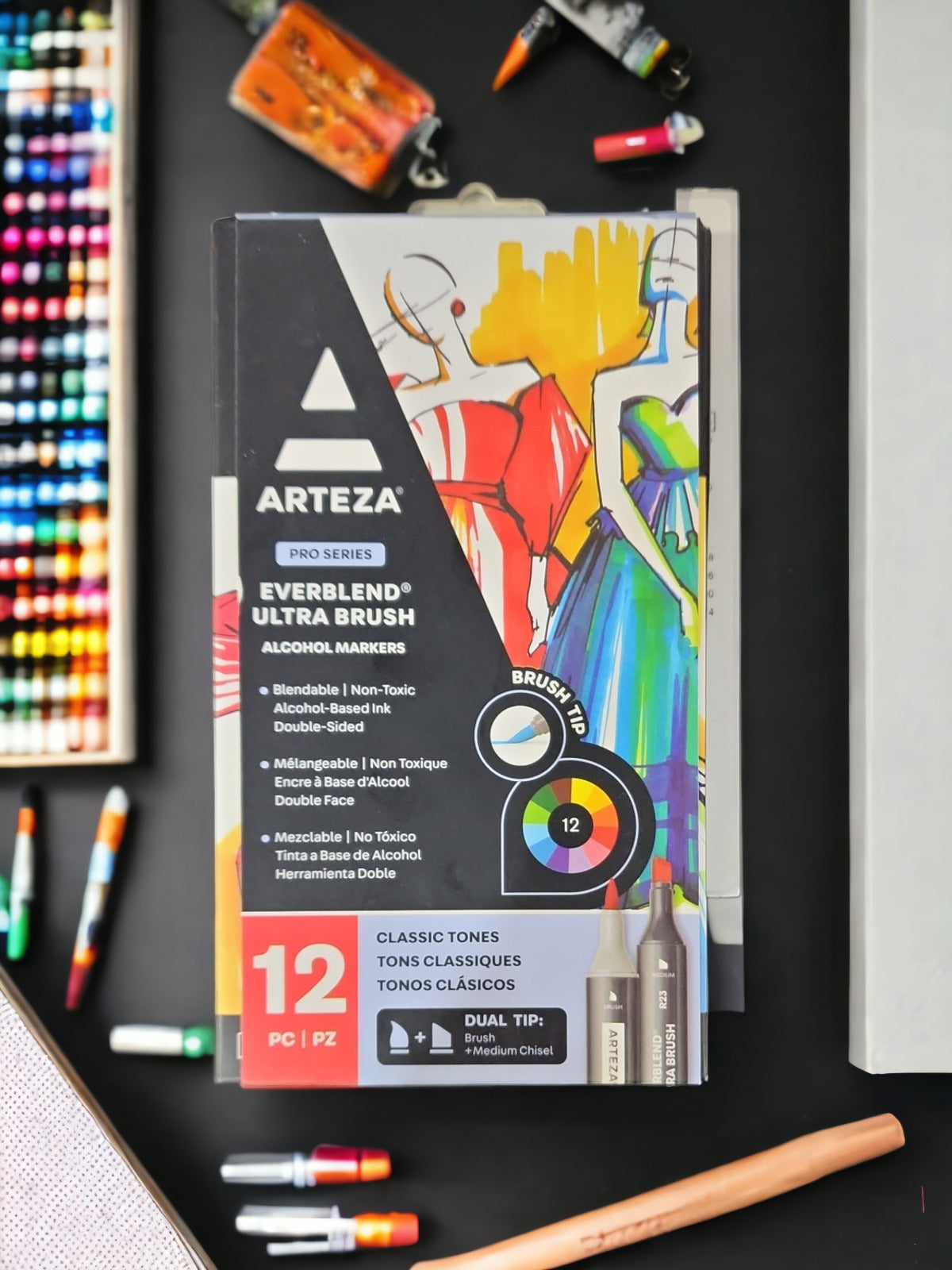 Arteza Pro Series Everblend Ultra Brush 12pc Marker Set 50004 NEW!