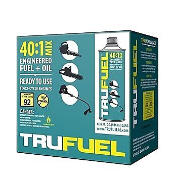 TruFuel 6 Pack 2-Cycle 40:1 Pre-Blended Fuel for Outdoor Power Equipment - 32 oz