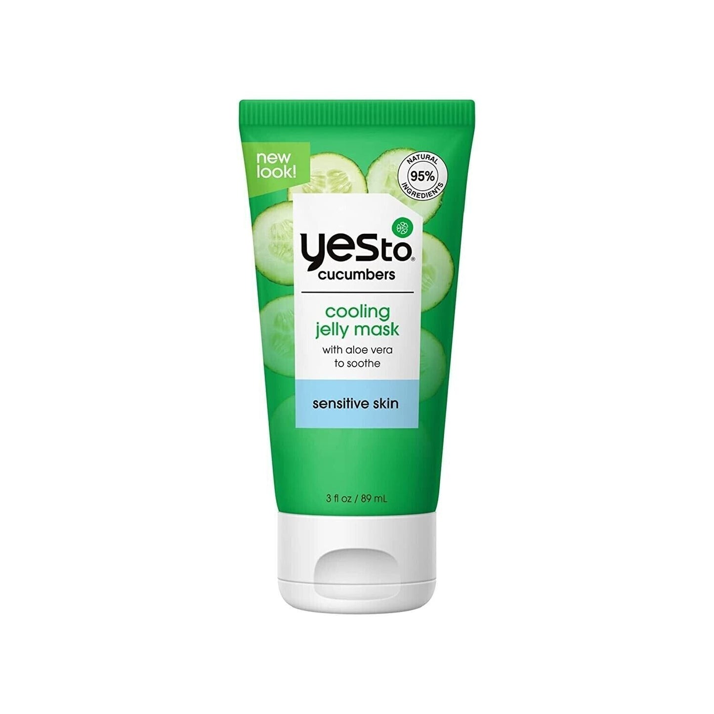 Yes to Cucumber Soothing Cooling Face Jelly Mask 95% Natural Pure Skin 3 fl oz