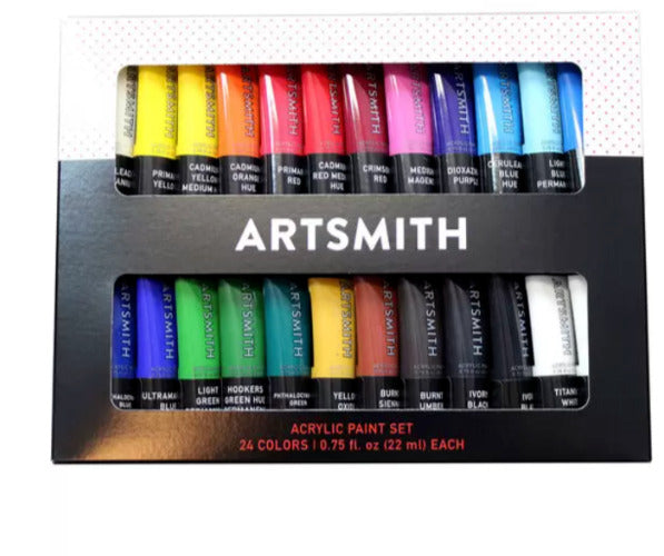 Artsmith Acrylic Paint 24 Tube Set 22ml