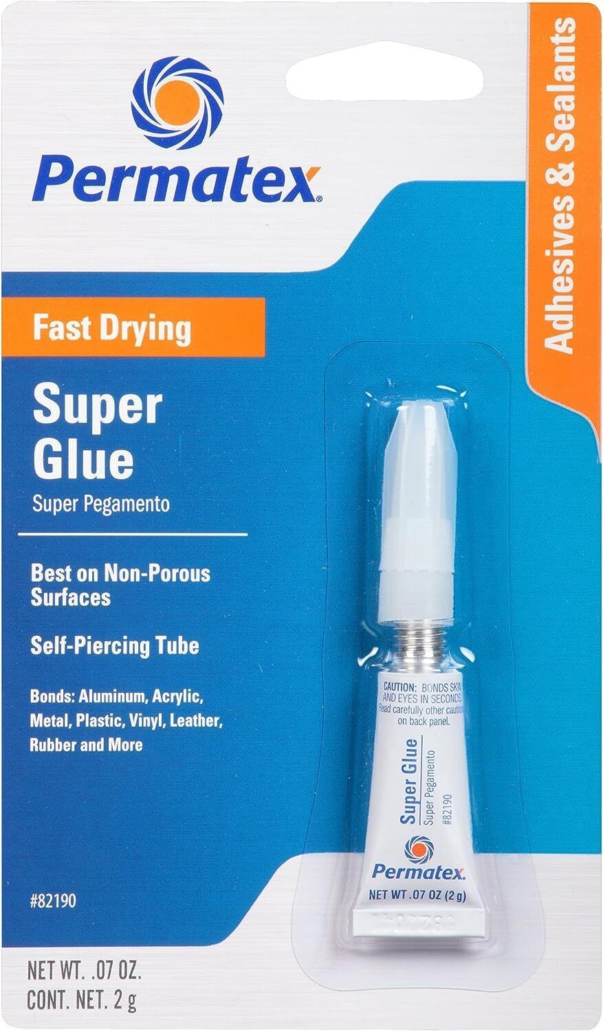 Permatex 82190 Super Glue Adhesive, 2gm Tube (Pack of 12)