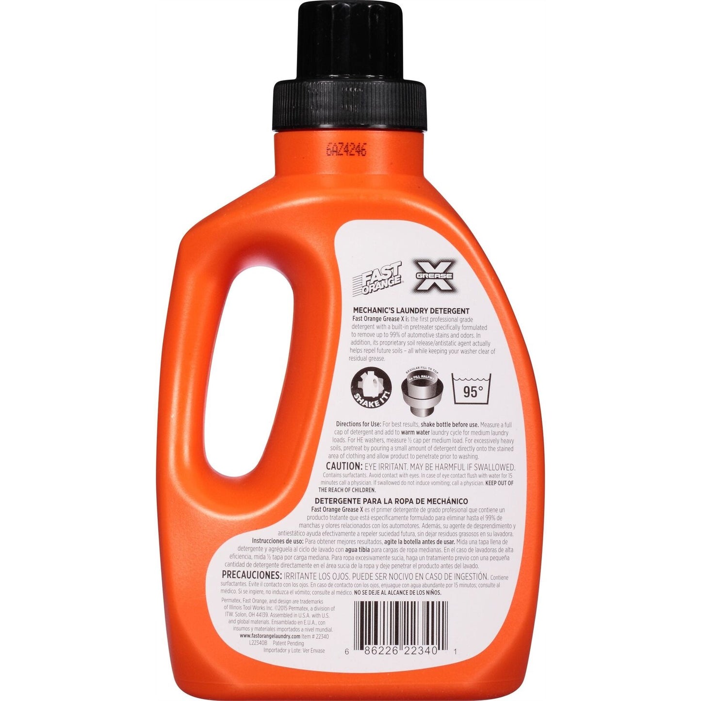 Permatex 22340-6PK Fast Orange Grease X Mechanic's Laundry Detergent, 40 fl. oz