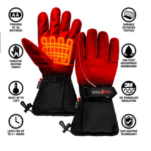 NEW | ActionHeat AA Battery Heated Winter Snow Gloves Women's One Size FITS MOST