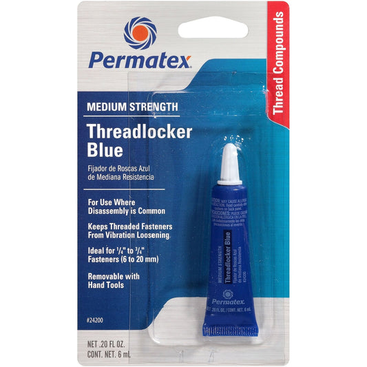 Permatex 24200-12PK Medium Strength Threadlocker Blue, 6 ml (Pack of 12)