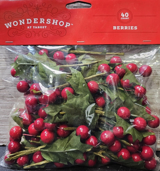 2-PACK - WONDERSHOP  BY TARGET 40 CT. BERRY SPRIGS BAGS (80 PC TOTAL)