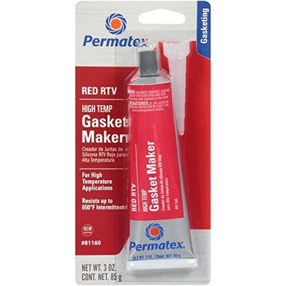 Permatex 81160 3 Oz High-Temp Red RTV Silicone Gasket