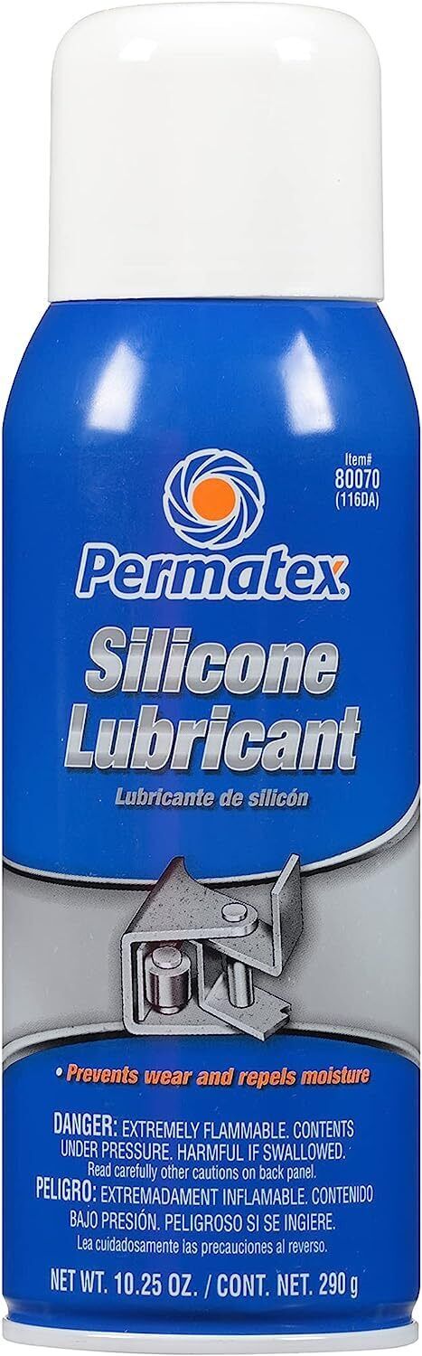 Permatex 80070 Silicone Spray Lubricant, 10.25 oz. net Aerosol Can, 2 pack