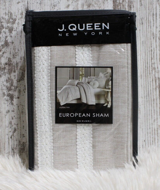 J QUEEN NEW YORK Lauralynn European Sham 26 In x 26, BRAND NEW!