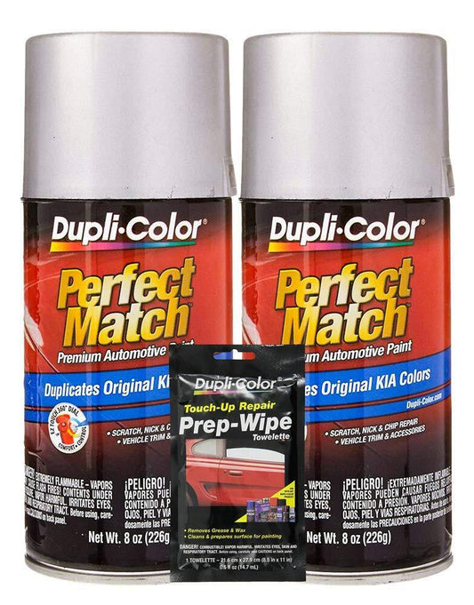 Dupli-Color Satin Silver (M) Exact-Match Automotive Paint - 8 oz, Bundles Prep