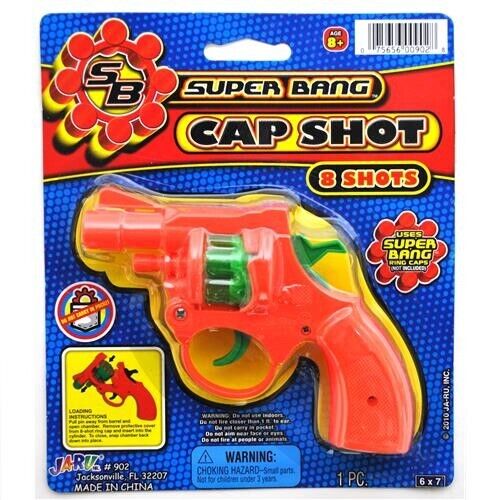 Toy Cap Gun Super Bang Orange Green Cap Shot Gun Ring Cap 8 Shot Jaru Inc~New