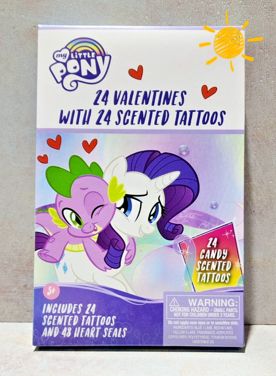 My Little Pony 24 Valentine's with 24 Scented Tattoos! 🦄