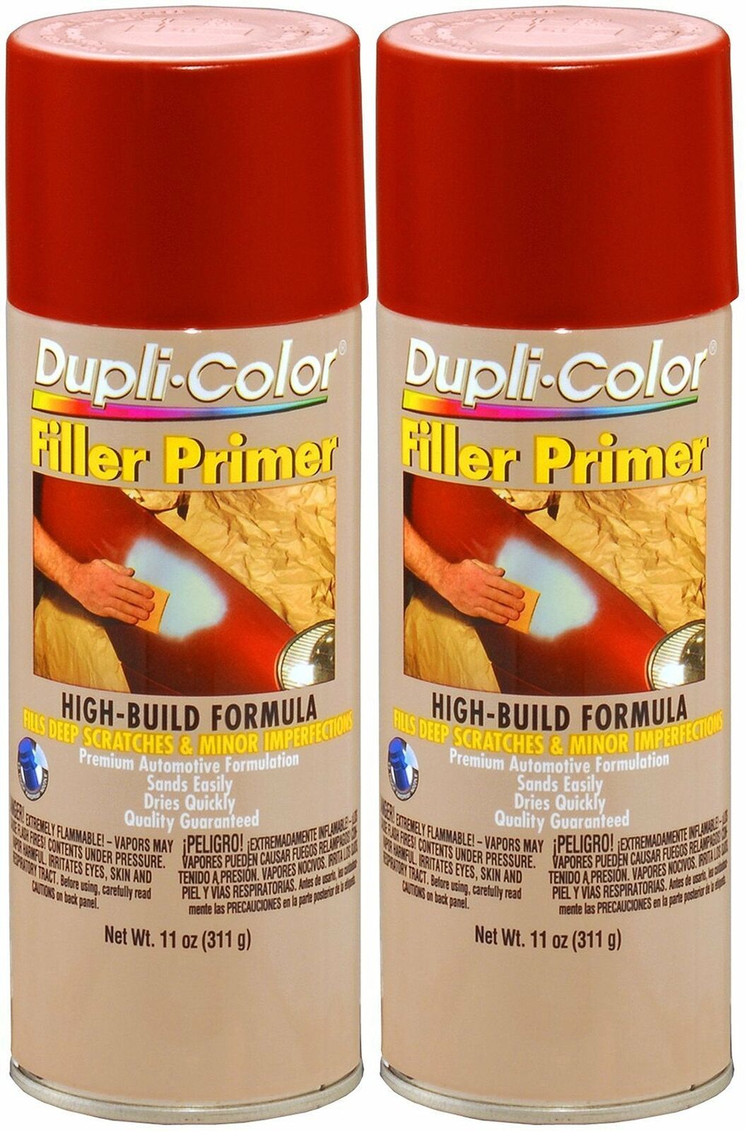 Dupli-Color Filler Primer Red 11 Oz. Aerosol - Lot of 6