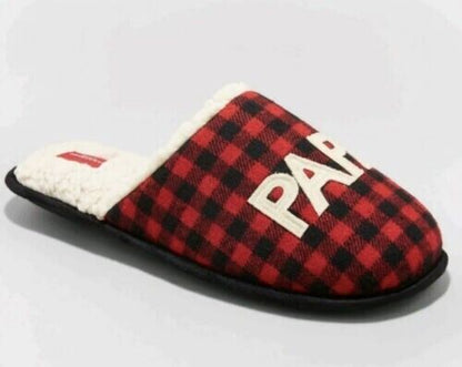 Men's Papa Bear Slipper Medium Buffalo Plaid Size 9/10 (m)