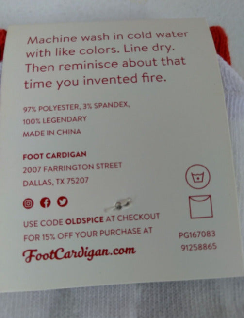 Old Spice Mens Socks For Your Manly Feet Foot Cardigan Red One Pair New