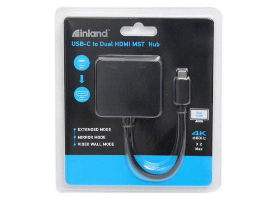 inland USB-C to Dual HDMI MST Hub