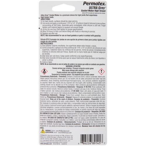 Permatex 82194 3 Oz Ultra Grey Gasket Maker