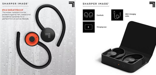 Sharper Image Soundhaven Sport True Wireless Earbuds & Charging Case (1015791)