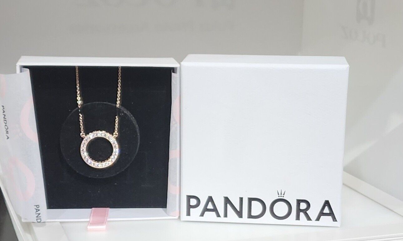 Authentic Pandora 580515CZ-45 Circle of Sparkle Necklace w/Gift Box