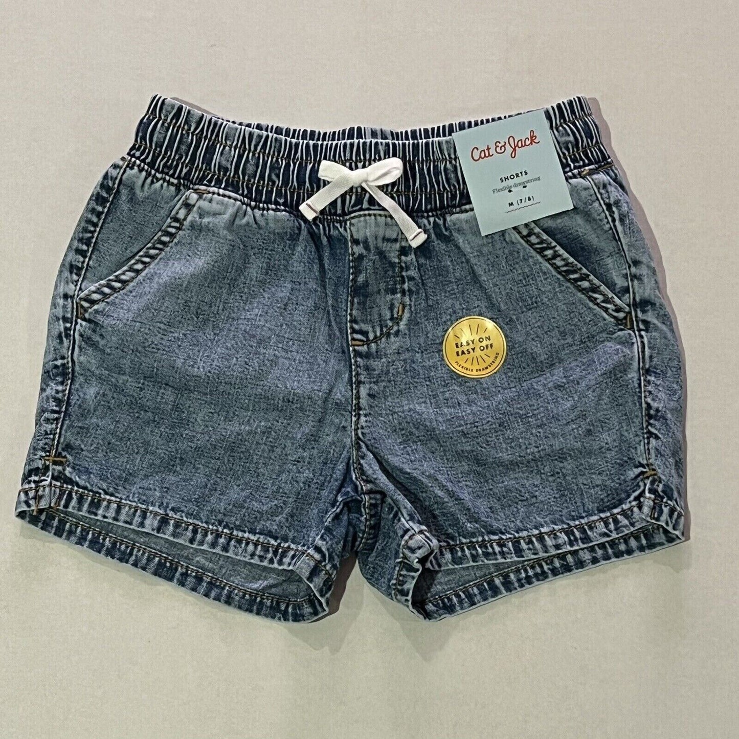 Cat & Jack Girls Medium Blue Pull-On Jean Shorts(M(7/8)