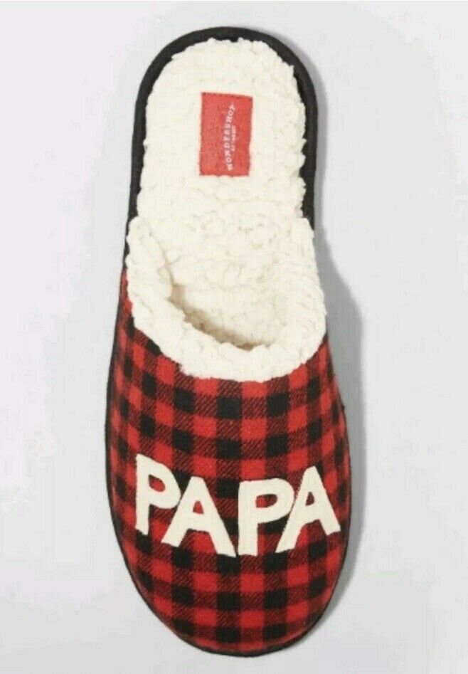Men's Papa Bear Slipper Medium Buffalo Plaid Size 9/10 (m)