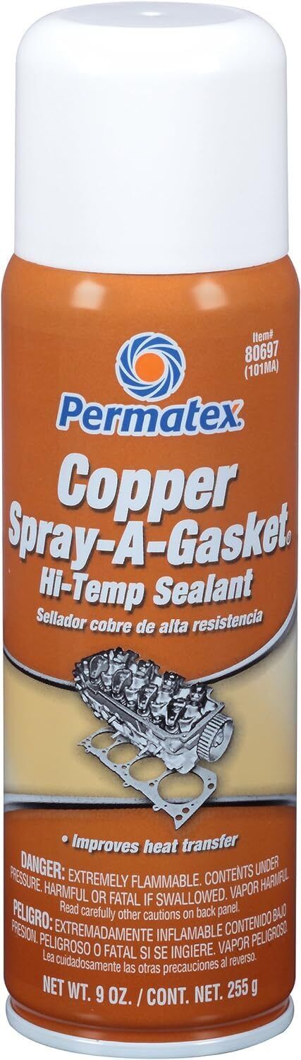 Permatex - 80697 - Copper Spray-A-Gasket Hi-Temp Adhesive Sealant, 12 oz. aeros