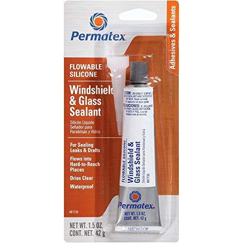 Permatex 81730 Flowable Silicone Windshield and Glass Sealer, 1.5 oz. - 4 Pack.