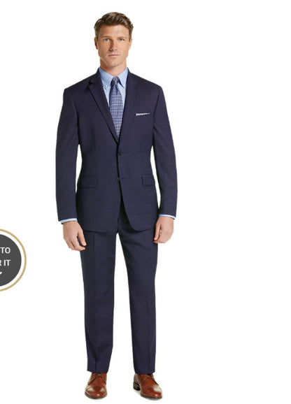 Traveler Collection Tailored Fit Windowpane Suit #3TPZ