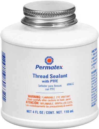 ITW Devcon 80632 Permatex Thread Sealant with PTFE, 4 oz Can, White