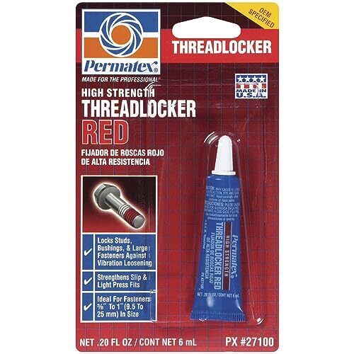 Permatex 27100 .20 Oz Red High Strength Threadlocker