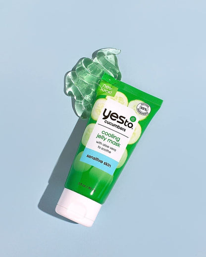 Yes to Cucumber Soothing Cooling Face Jelly Mask 95% Natural Pure Skin 3 fl oz