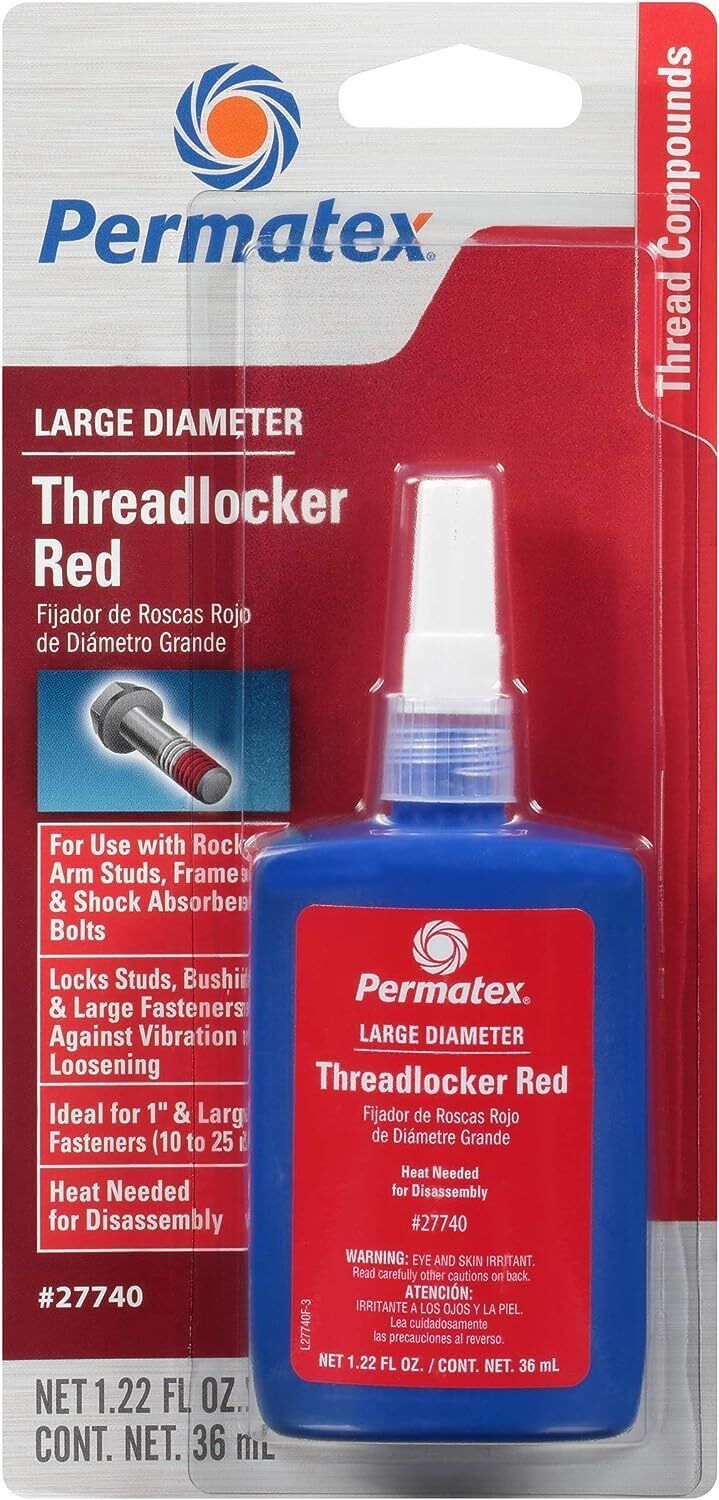 Permatex 27740 Large Diameter Threadlocker Red, 36 ml, 36 Milliliter