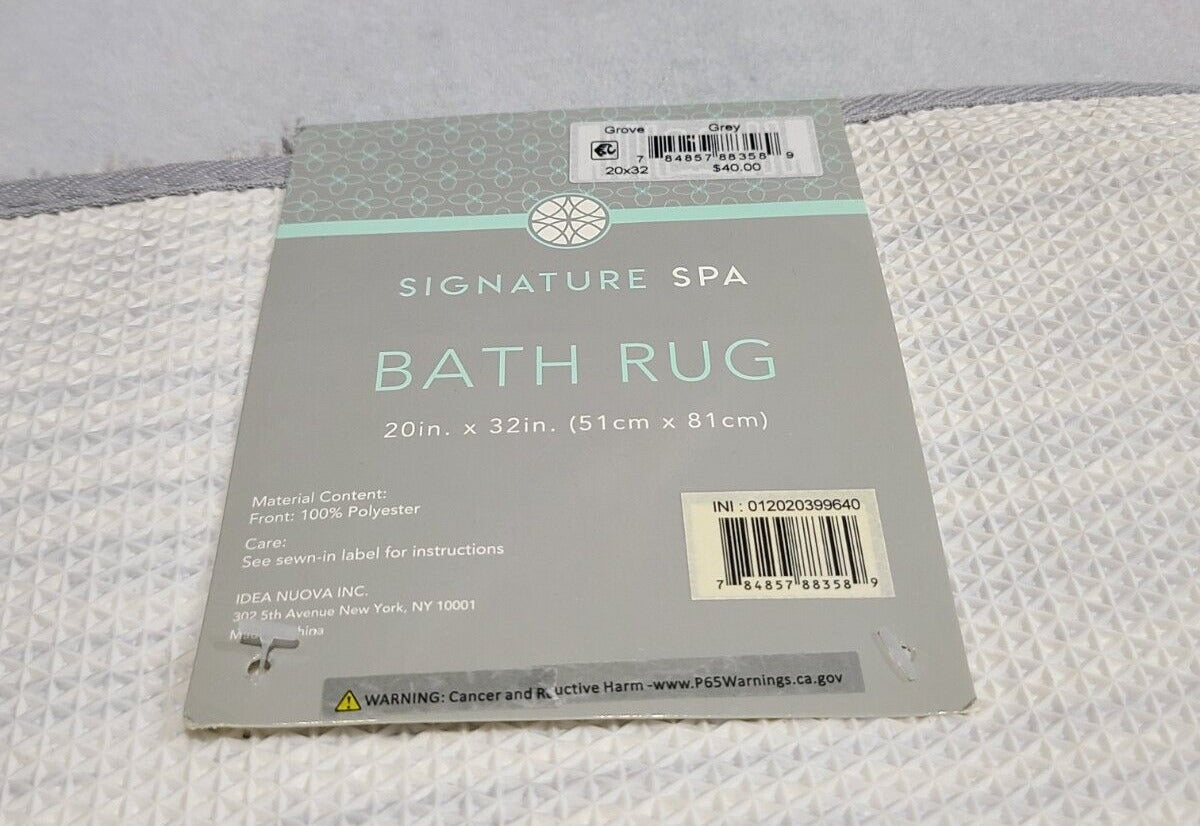 Signature Spa Grove Grey Bath Rug 20in. x 32 in.
