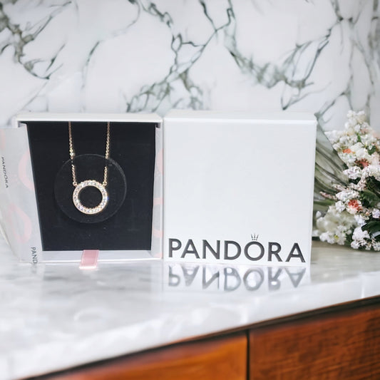 Authentic Pandora 580515CZ-45 Circle of Sparkle Necklace w/Gift Box