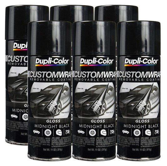 Dupli-Color Midnight Black Custom Wrap Effects Spray Paint 11oz. - (6 Pack)