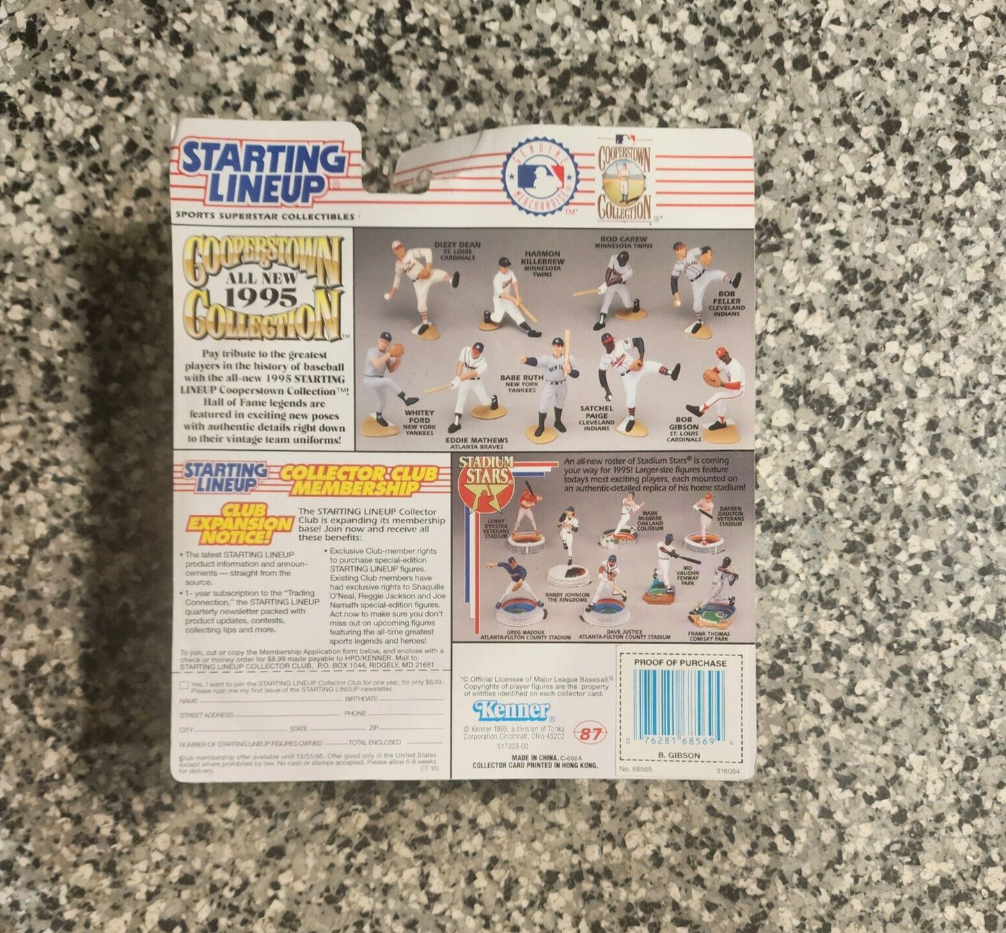 Starting Lineup 1995 MLB Bob Gibson St. Louis Cardinals Action Figure & Card