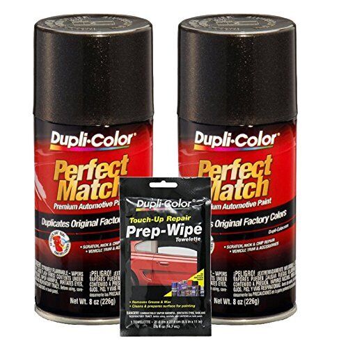 Dupli-Color Universal Black Metallic Exact-Match Automotive Paint (8 oz) Bundle