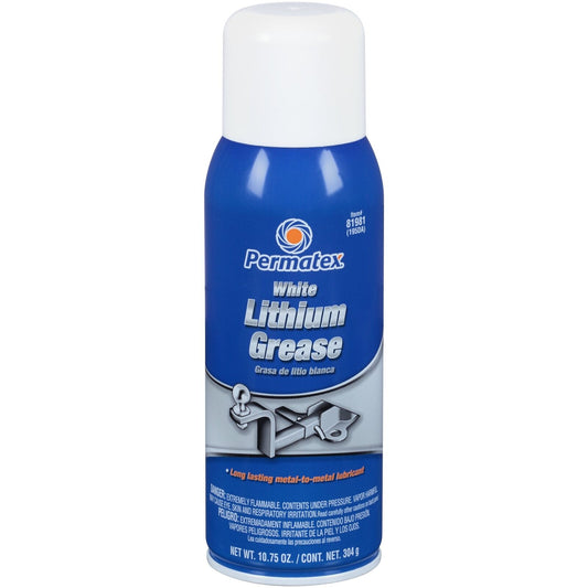 Permatex 81981 White Lithium Grease, 10.75 oz. Aerosol Can , Black