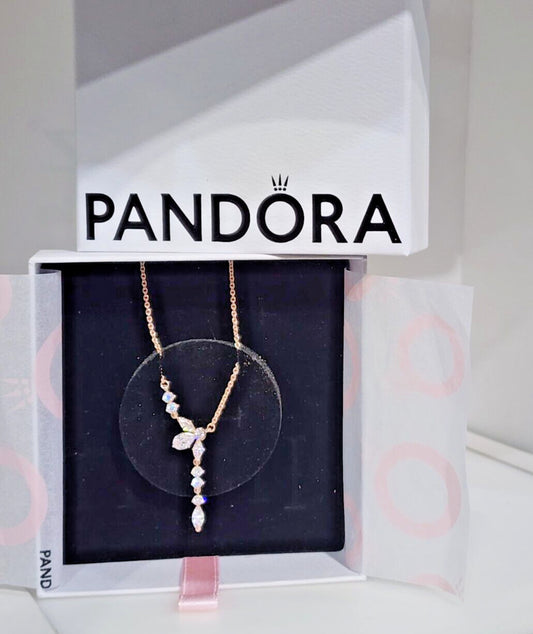 Pandora Sparkling Herbarium Cluster Drop Collier Necklace 382386C01-45 wGift Box